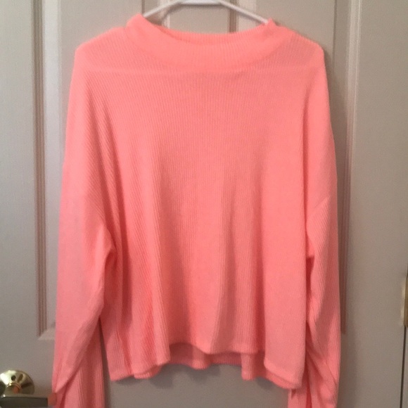 June & Hudson Crop Top Coral Sweater XL  NWT - Picture 1 of 2